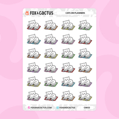 Cat on Planner Stickers by Fox and Cactus