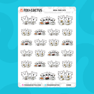 Meal Time Cat Stickers by Fox and Cactus