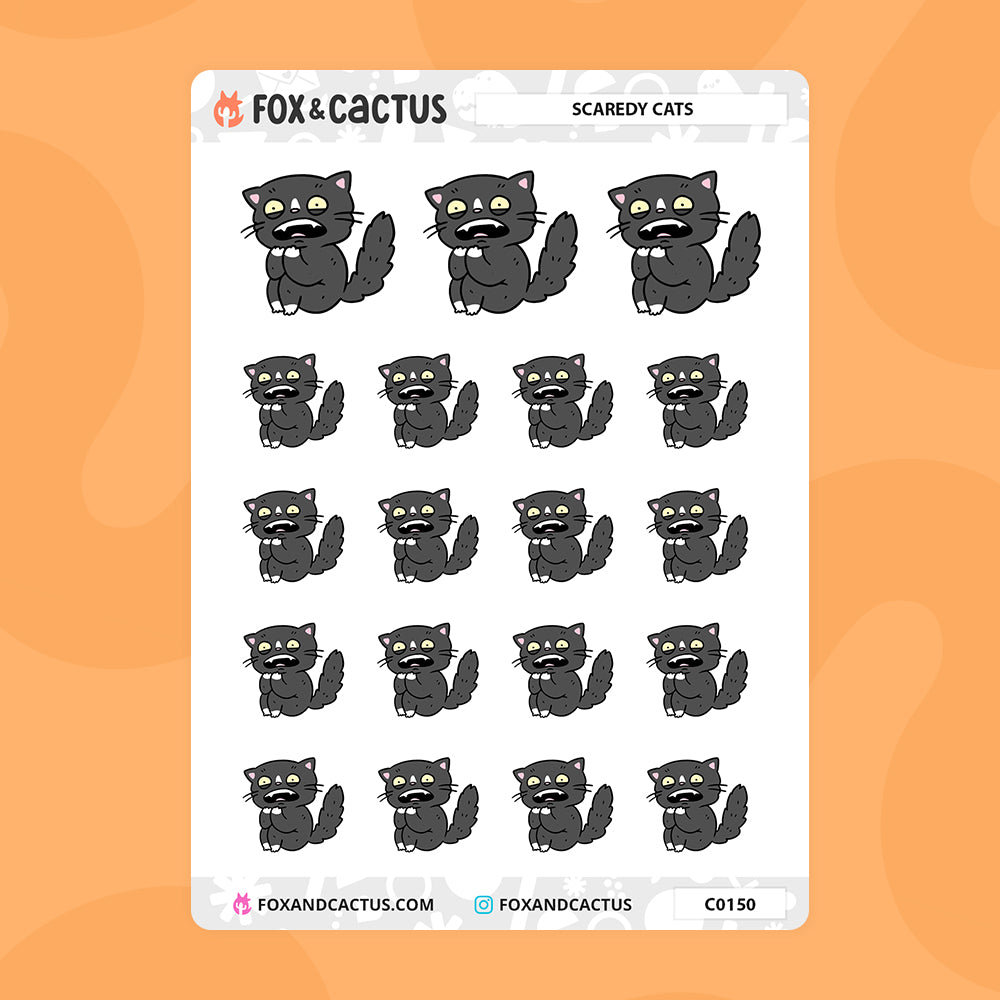 Scaredy Cat Stickers by Fox and Cactus