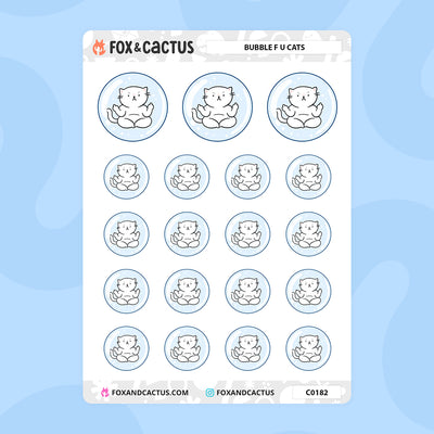 Bubble F U Cat Stickers by Fox and Cactus