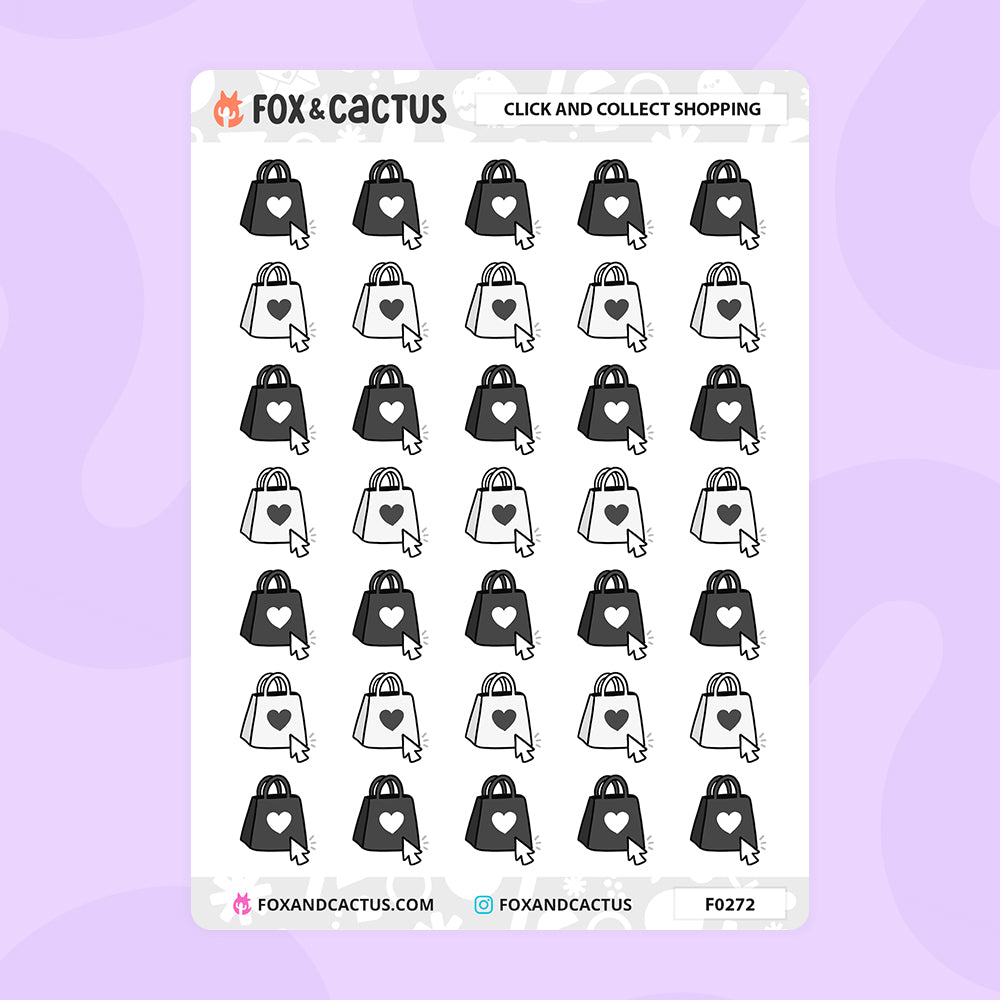 Click and Collect Shopping Stickers by Fox and Cactus