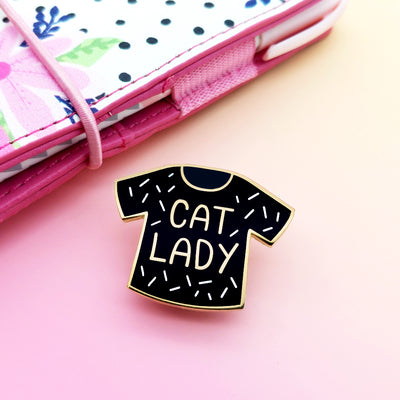 Cat Lady Enamel Pin by Fox and Cactus