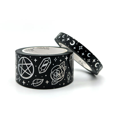 Witchy Vibes (Black) Washi Tape Set (Holo Foil) by Fox and Cactus
