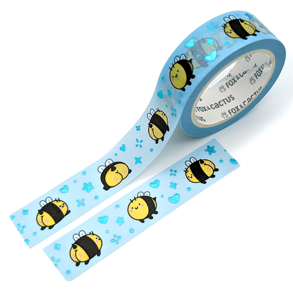 Bee Booties Washi Tape (Blue Foil)
