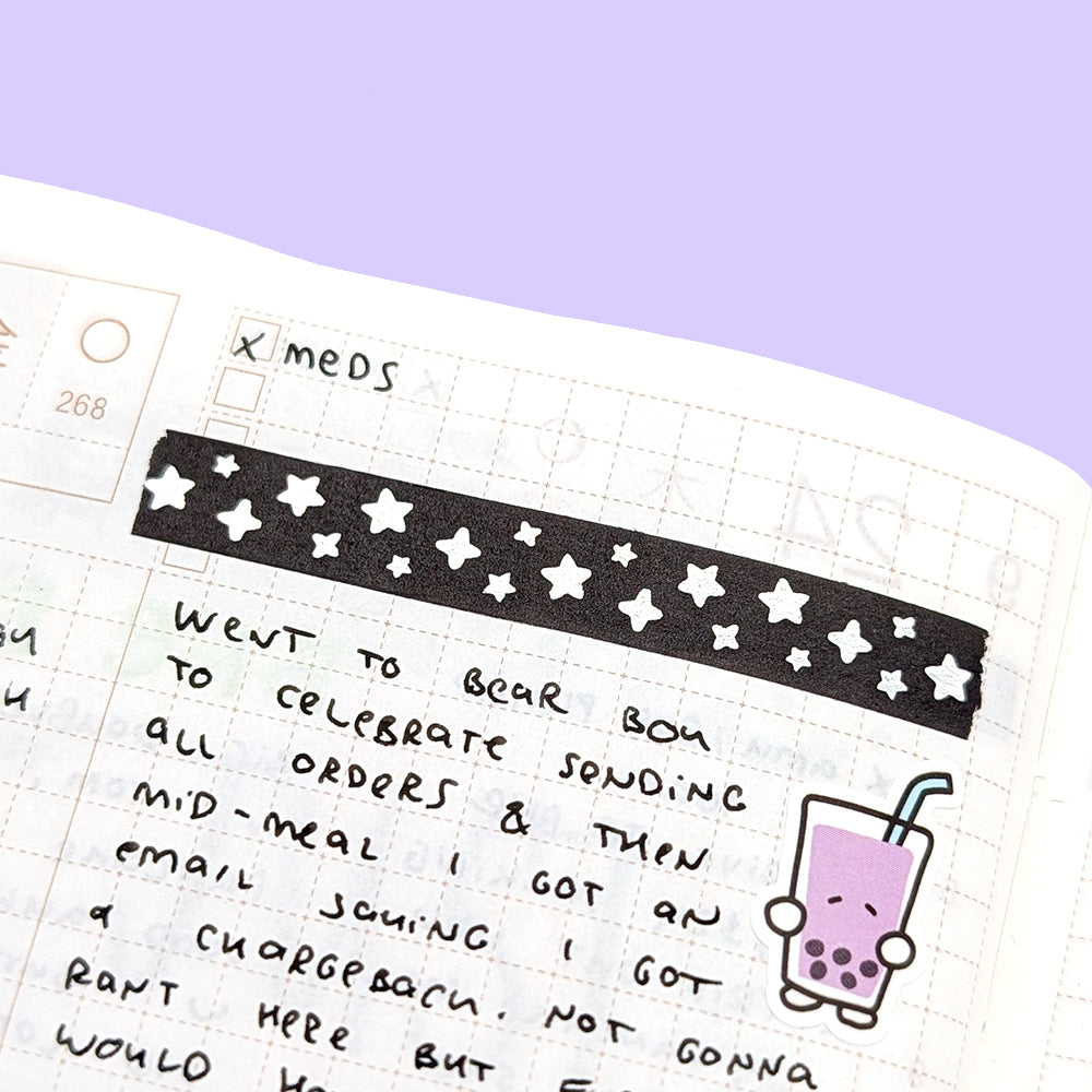 Black Twinkle Washi Tape (Holo Foil)