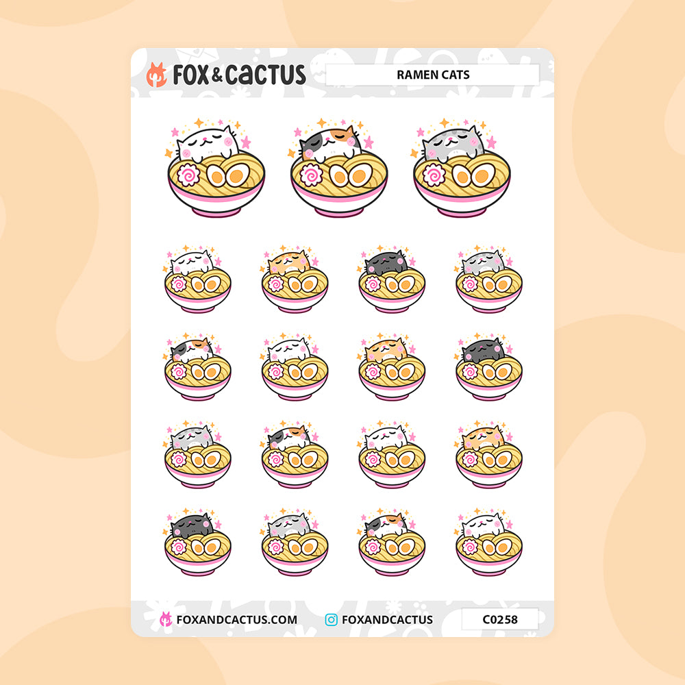 Ramen Cat Stickers