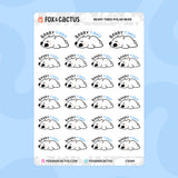 Beary Tired Polar Bear Stickers