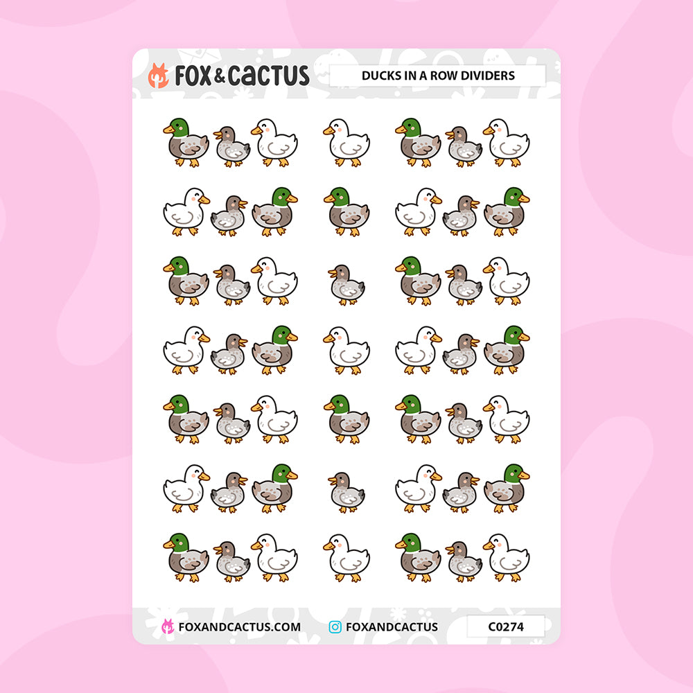 Ducks in a Row Divider Stickers