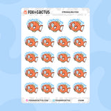 Struggling Fish Stickers