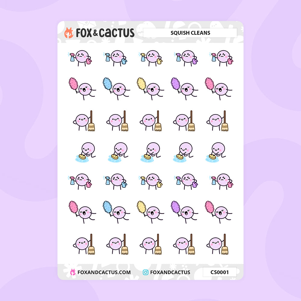 Cleaning Squish Stickers