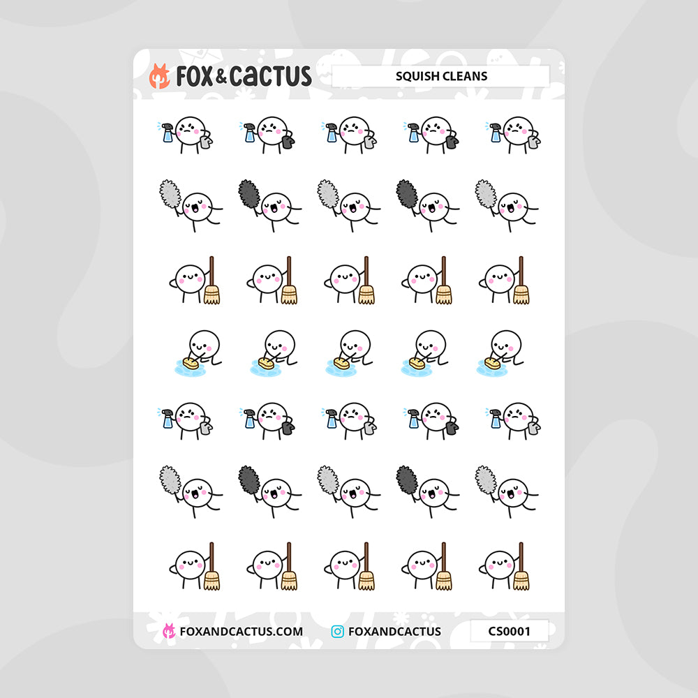 Cleaning Squish Stickers