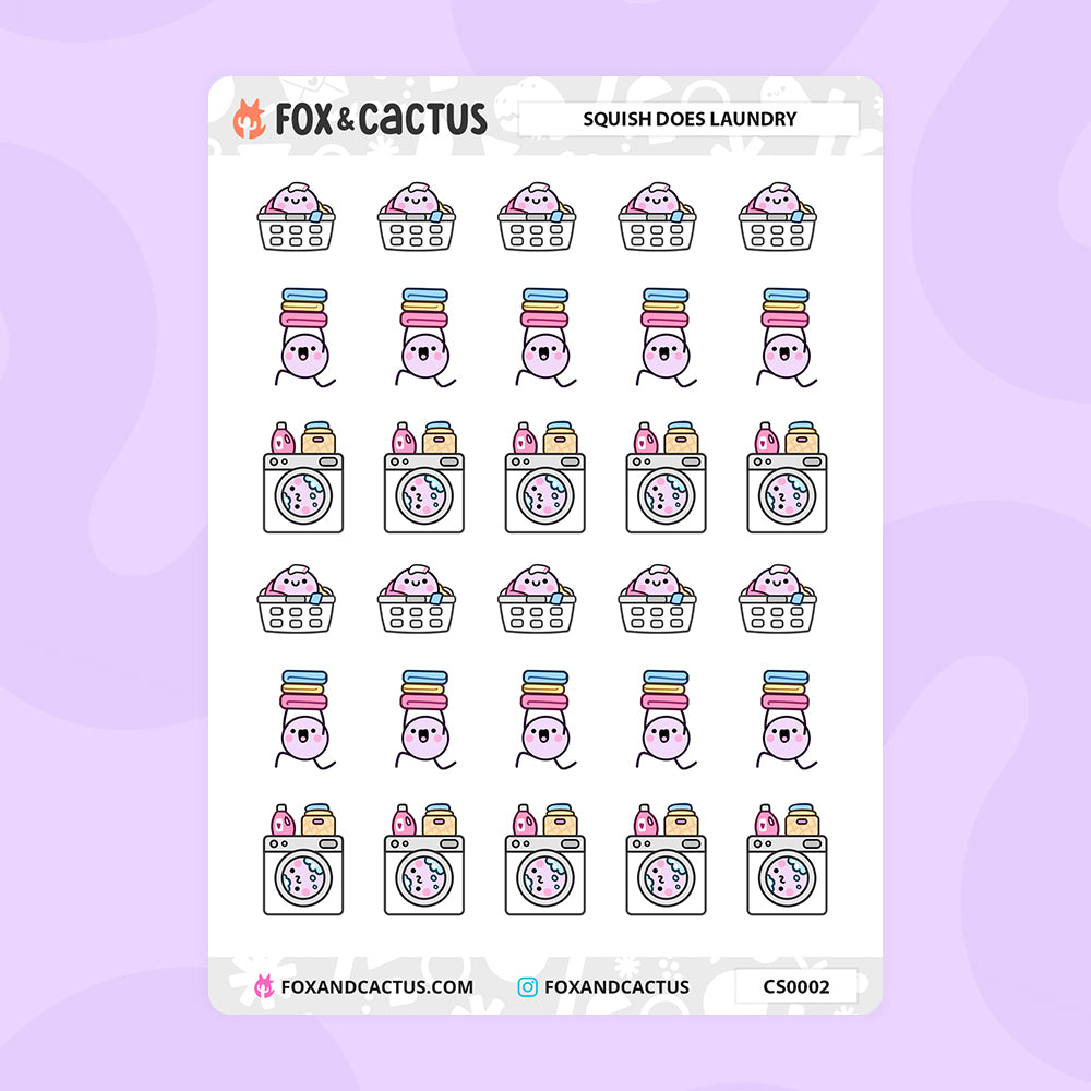 Laundry Squish Stickers