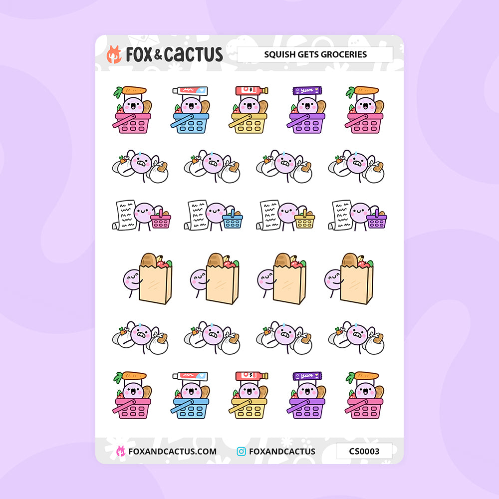 Grocery Squish Stickers