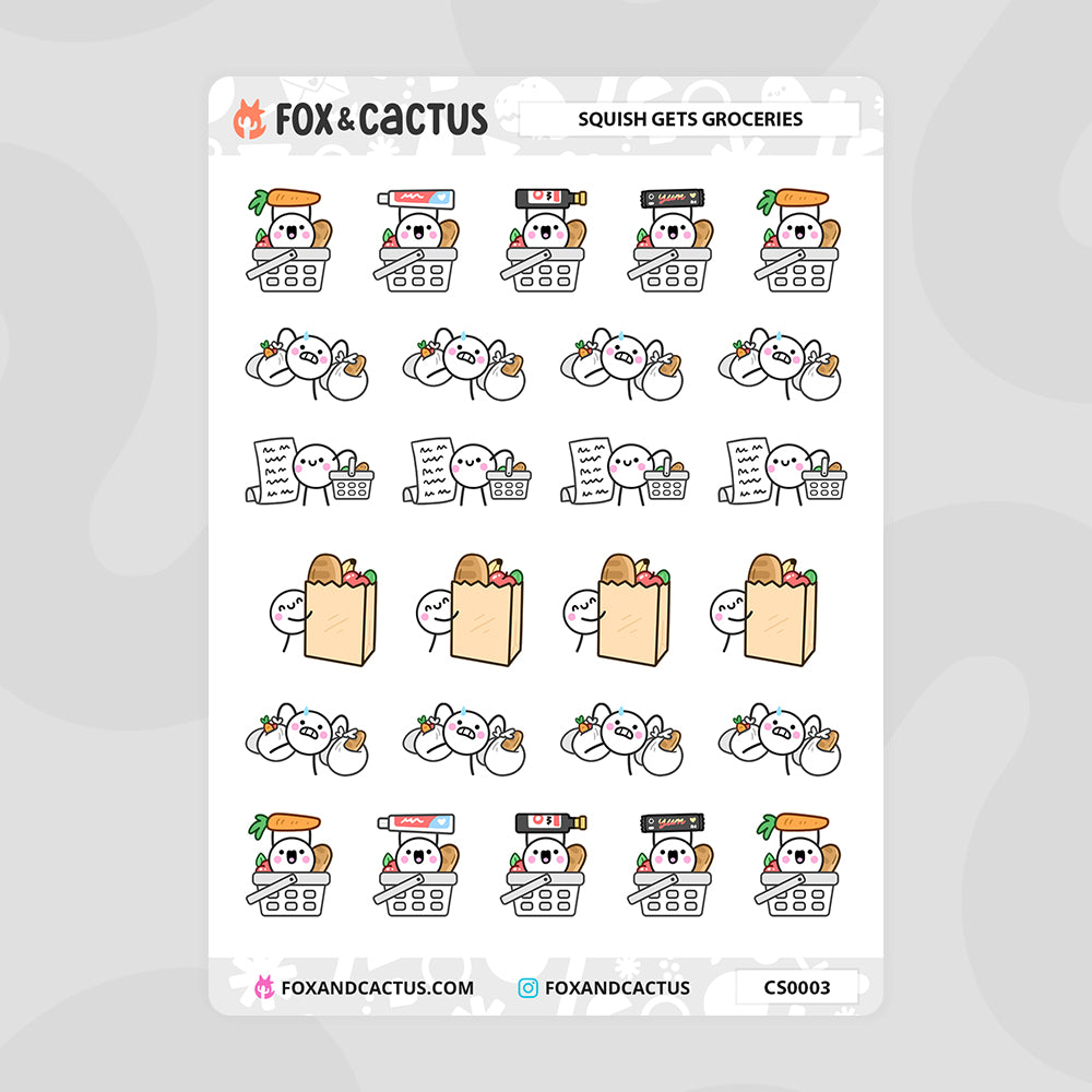 Grocery Squish Stickers