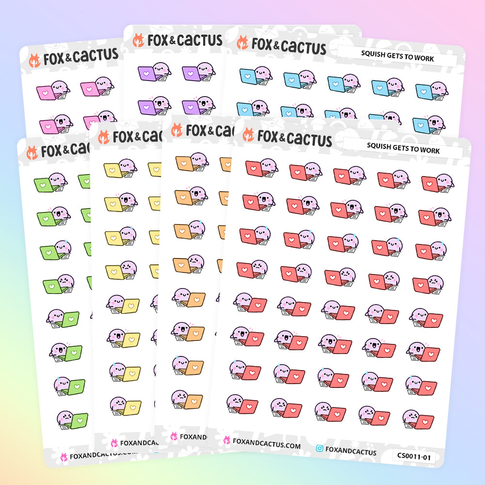 LIMITED Working Squish (Classic Rainbow) Stickers