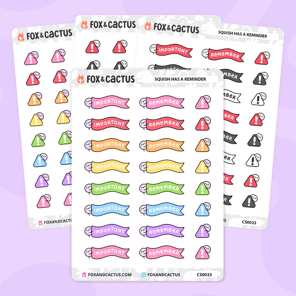 Reminder Squish Stickers