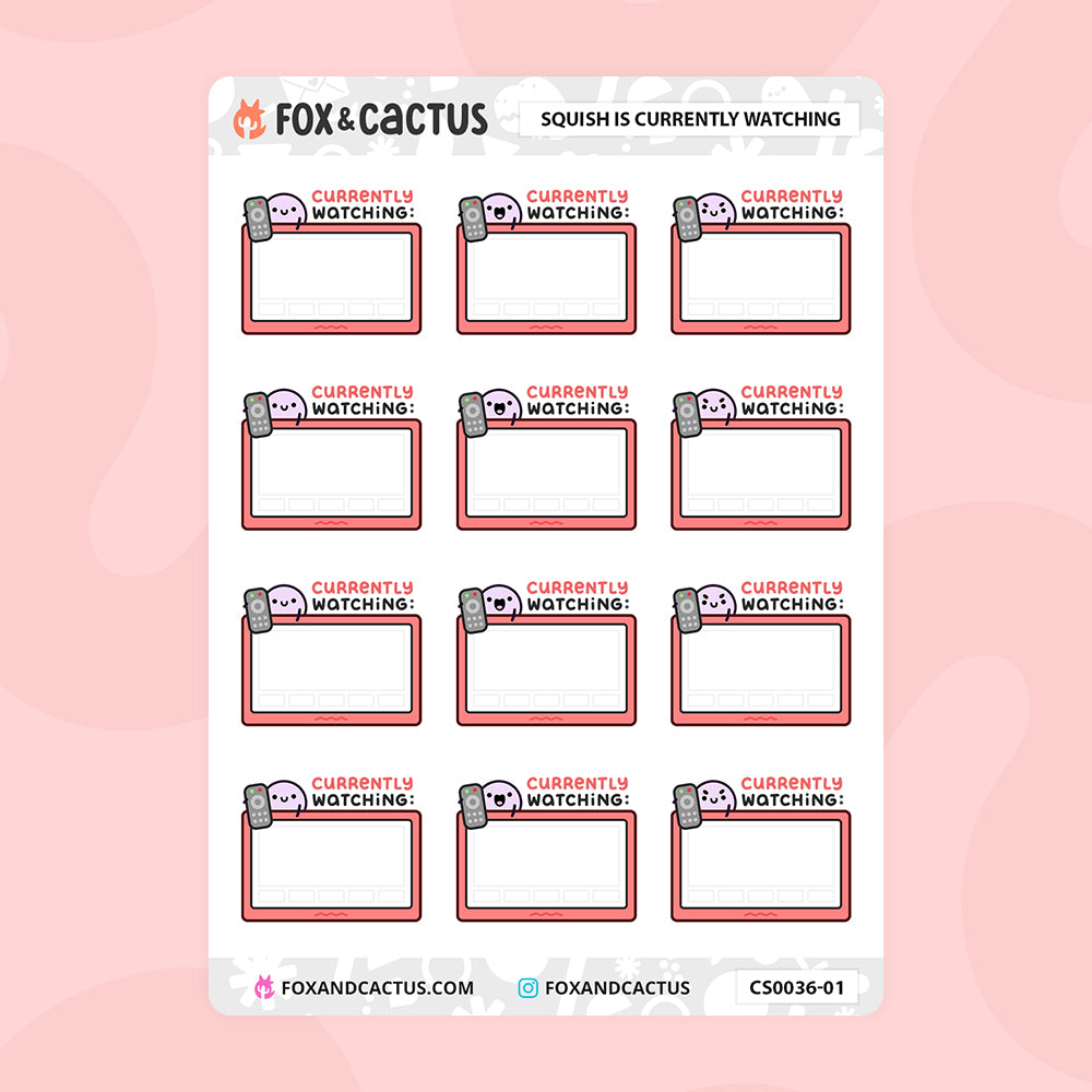 LIMITED Currently Watching Squish (Classic Rainbow) Stickers