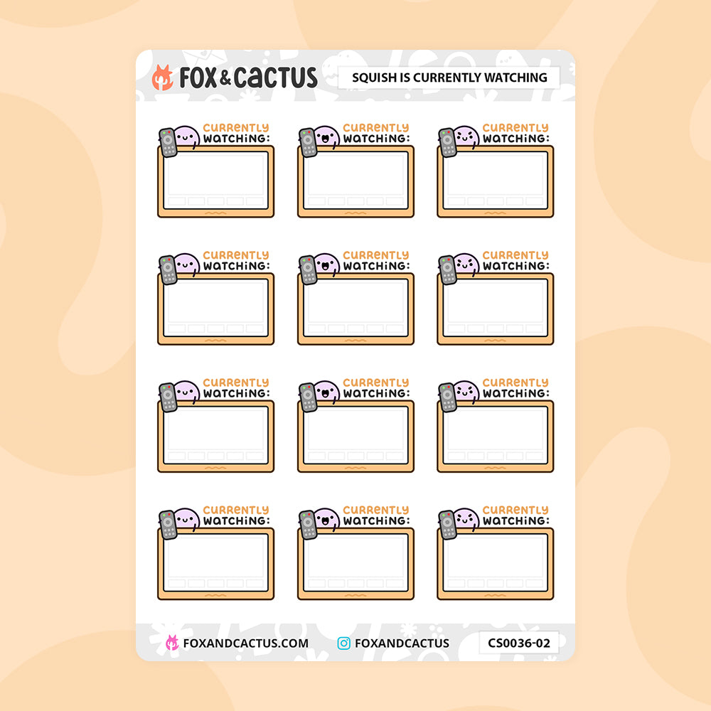 LIMITED Currently Watching Squish (Classic Rainbow) Stickers