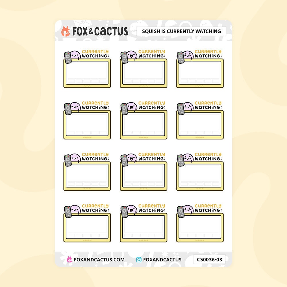 LIMITED Currently Watching Squish (Classic Rainbow) Stickers