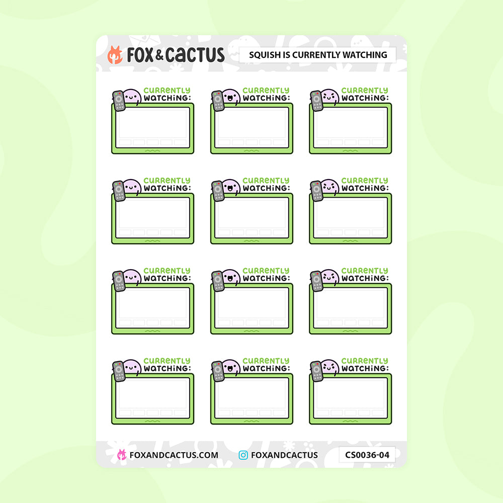 LIMITED Currently Watching Squish (Classic Rainbow) Stickers