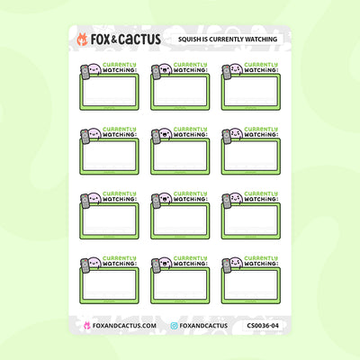 LIMITED Currently Watching Squish (Classic Rainbow) Stickers