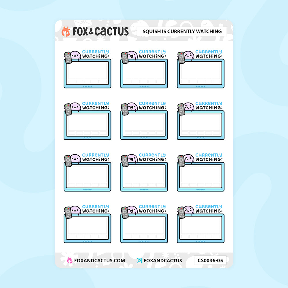 LIMITED Currently Watching Squish (Classic Rainbow) Stickers