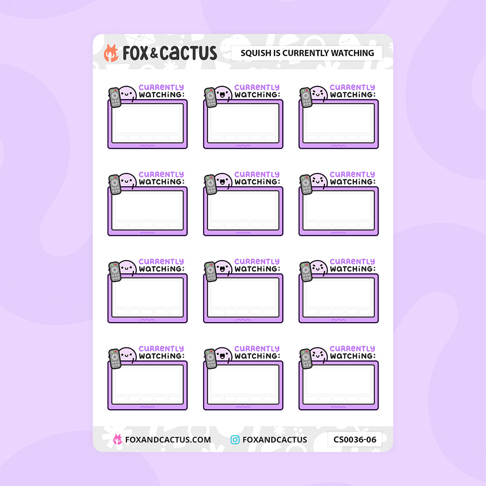 LIMITED Currently Watching Squish (Classic Rainbow) Stickers