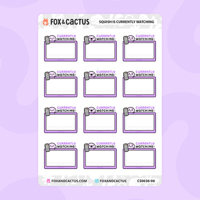 LIMITED Currently Watching Squish (Classic Rainbow) Stickers