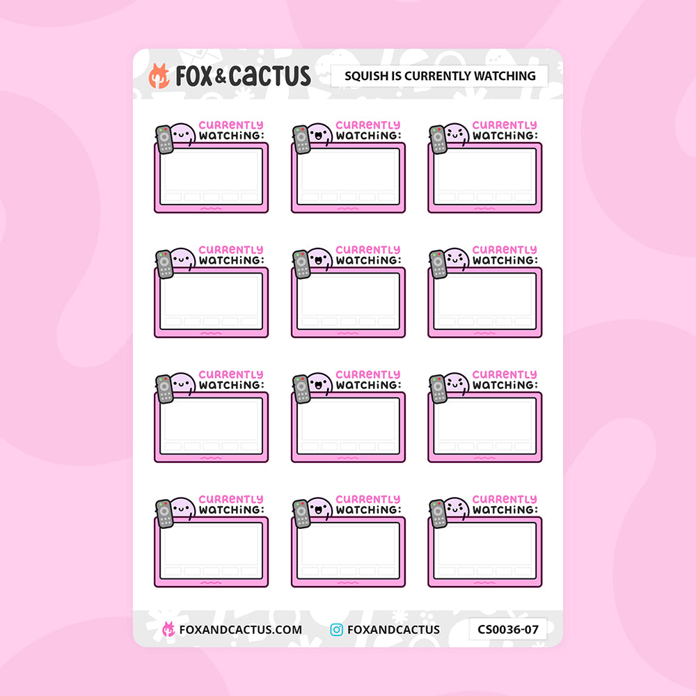 LIMITED Currently Watching Squish (Classic Rainbow) Stickers