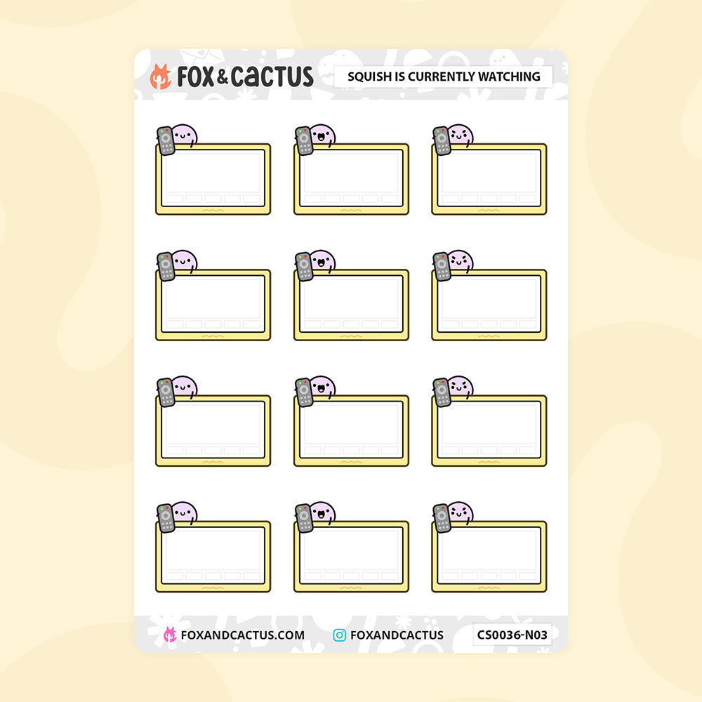 LIMITED Currently Watching Squish (Classic Rainbow) Stickers