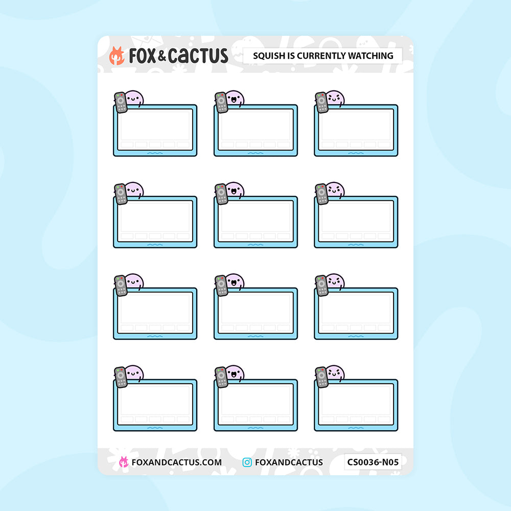 LIMITED Currently Watching Squish (Classic Rainbow) Stickers