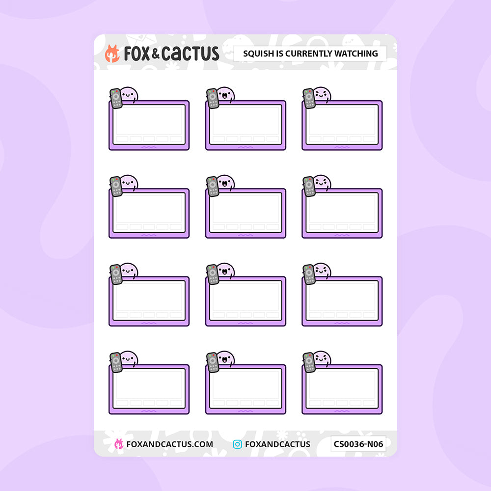 LIMITED Currently Watching Squish (Classic Rainbow) Stickers