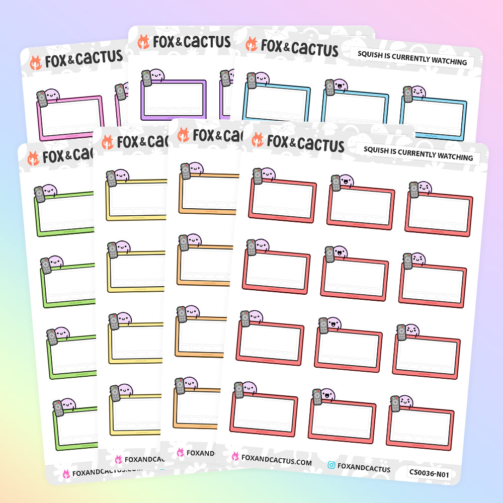LIMITED Currently Watching Squish (Classic Rainbow) Stickers