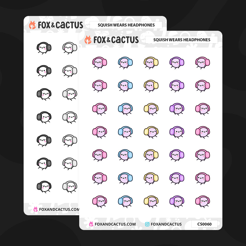 Headphone Squish Stickers