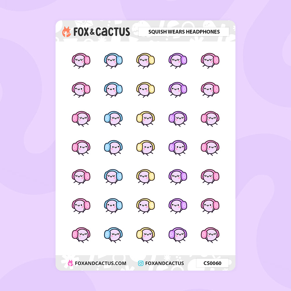 Headphone Squish Stickers