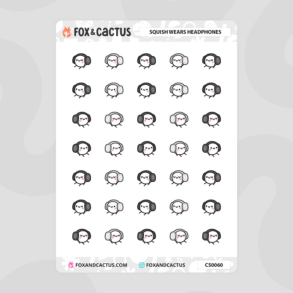 Headphone Squish Stickers