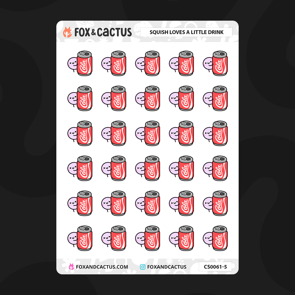 Soft Drink Can Squish Stickers