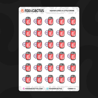 Soft Drink Can Squish Stickers