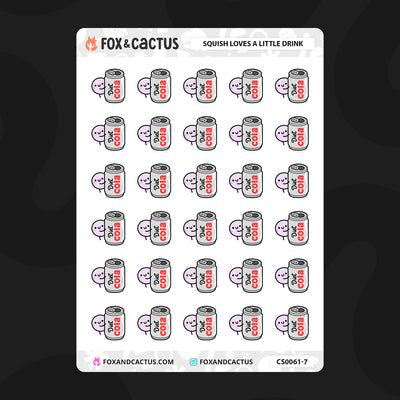 Soft Drink Can Squish Stickers