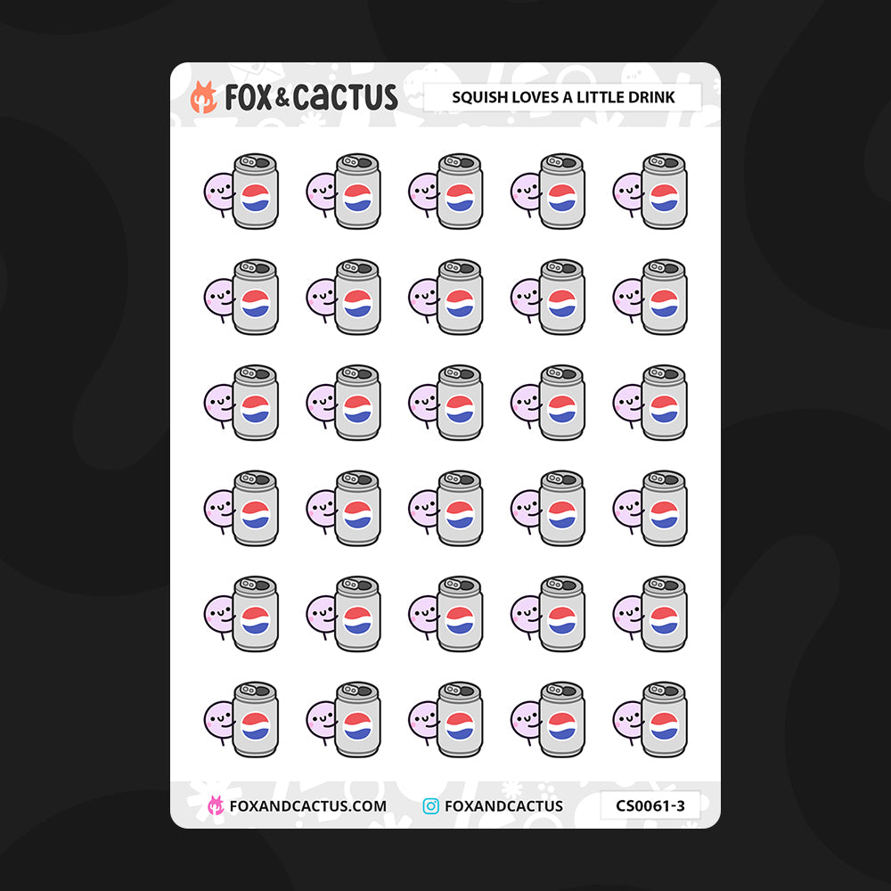 Soft Drink Can Squish Stickers
