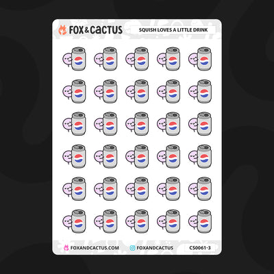 Soft Drink Can Squish Stickers