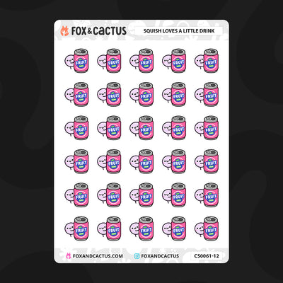 Soft Drink Can Squish Stickers