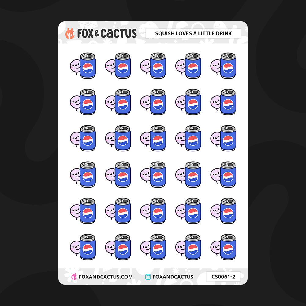 Soft Drink Can Squish Stickers