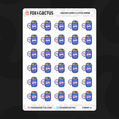 Soft Drink Can Squish Stickers