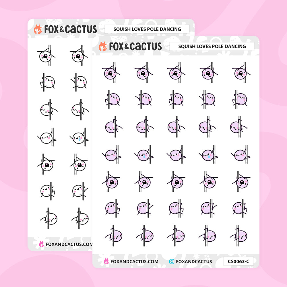 Pole Dancing Squish Stickers