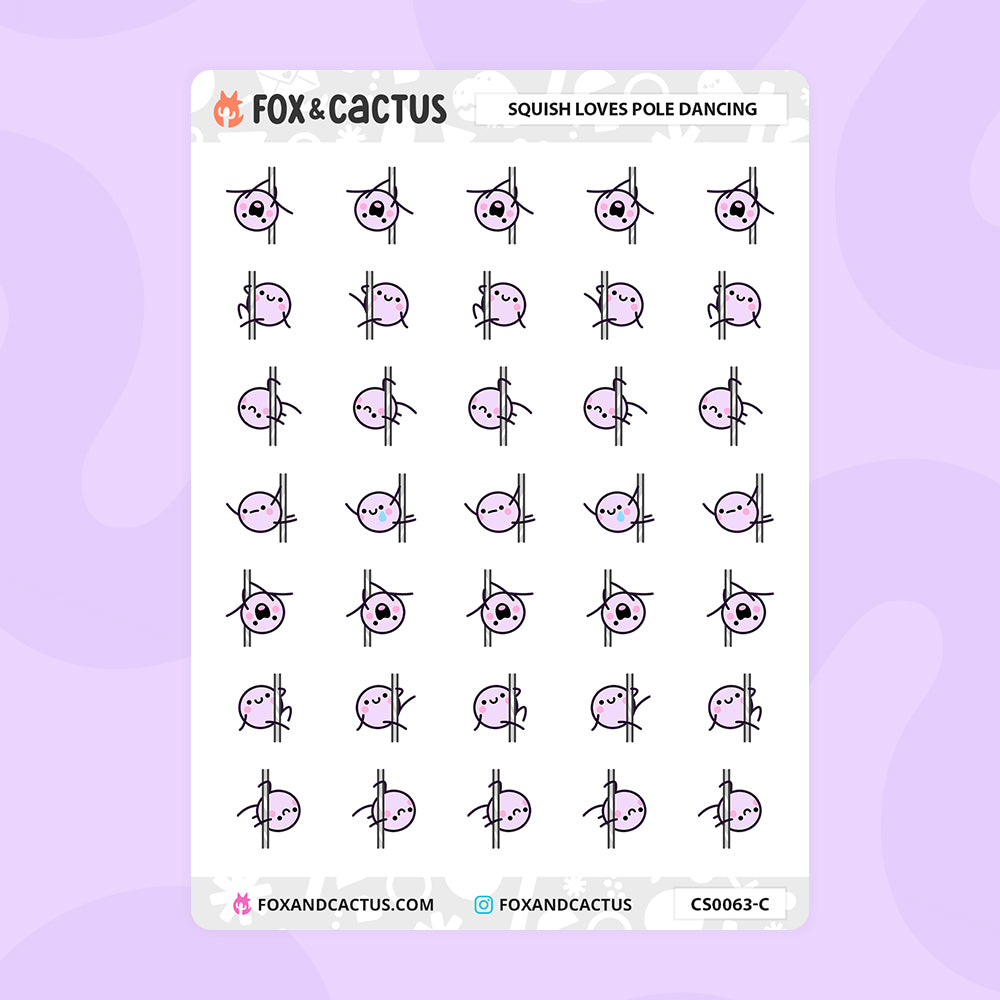 Pole Dancing Squish Stickers