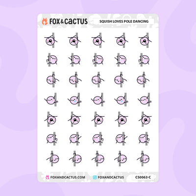 Pole Dancing Squish Stickers