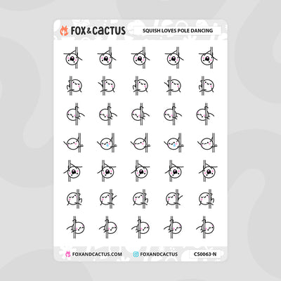 Pole Dancing Squish Stickers