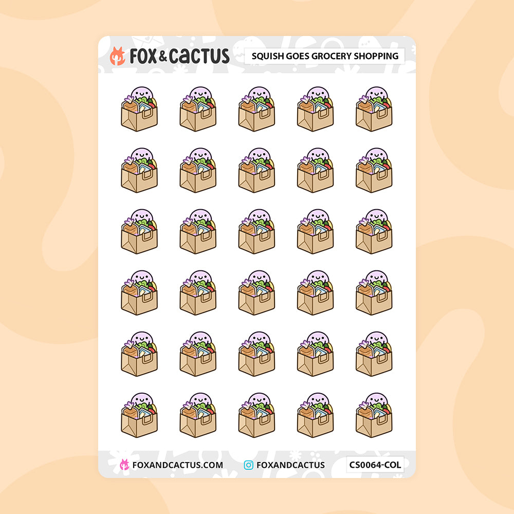 Grocery Bag Squish Stickers