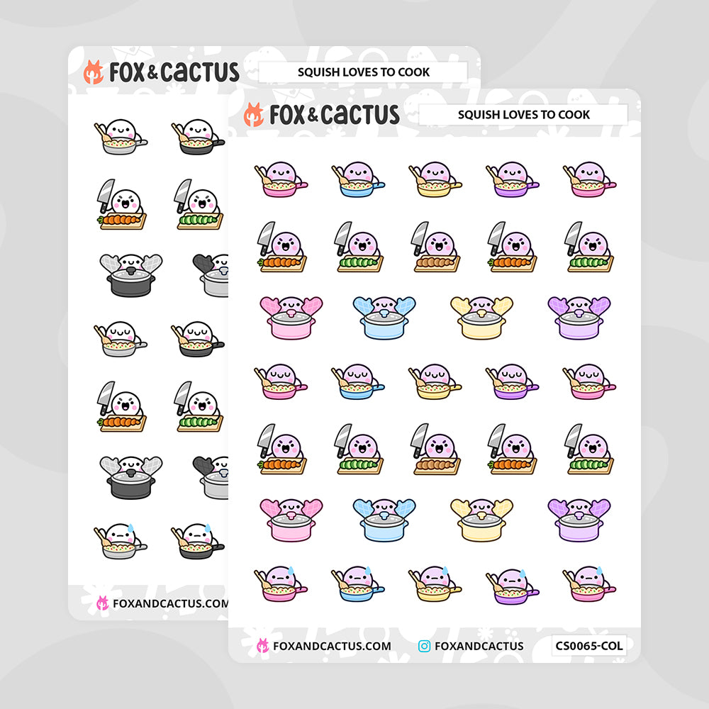Cooking Squish Stickers
